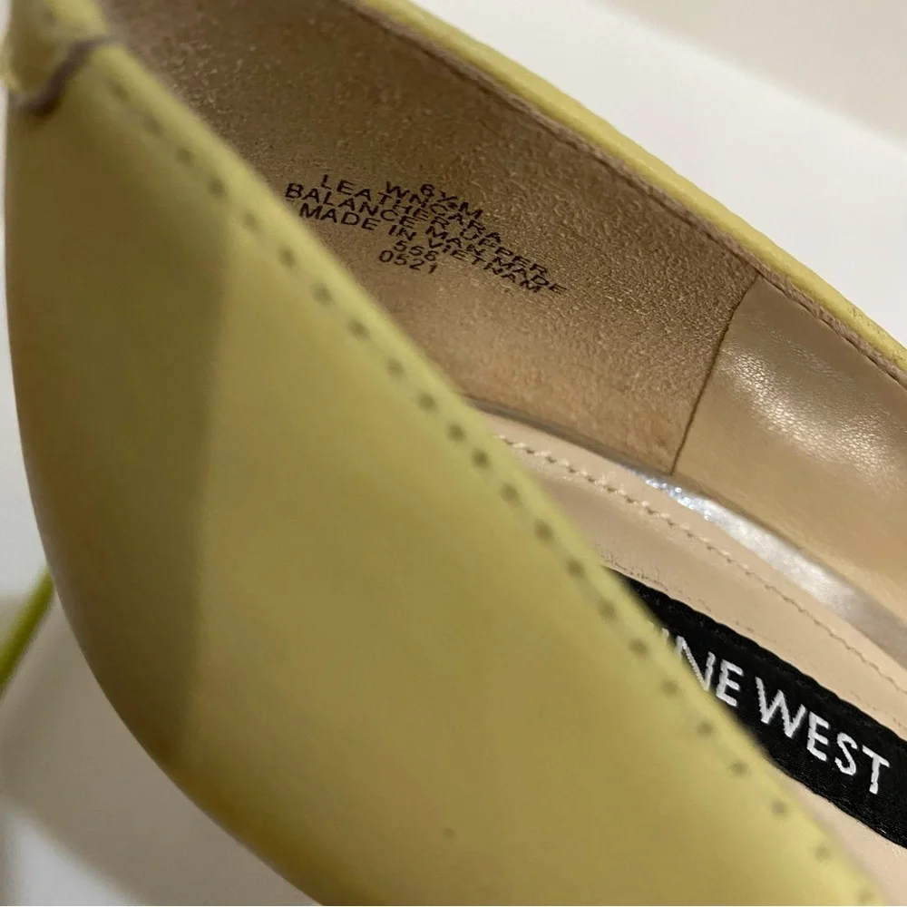 Yellow Block Heel Nine West Cara Pump Heels (Women’s 6.5) - Picture 12 of 12